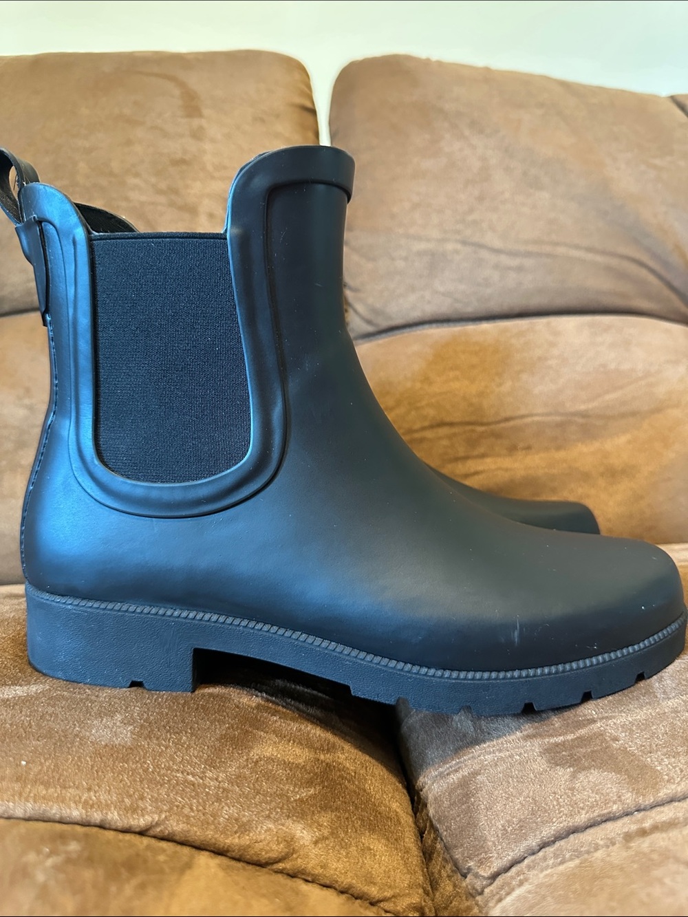 Black Chelsea Rain Ankle Boots